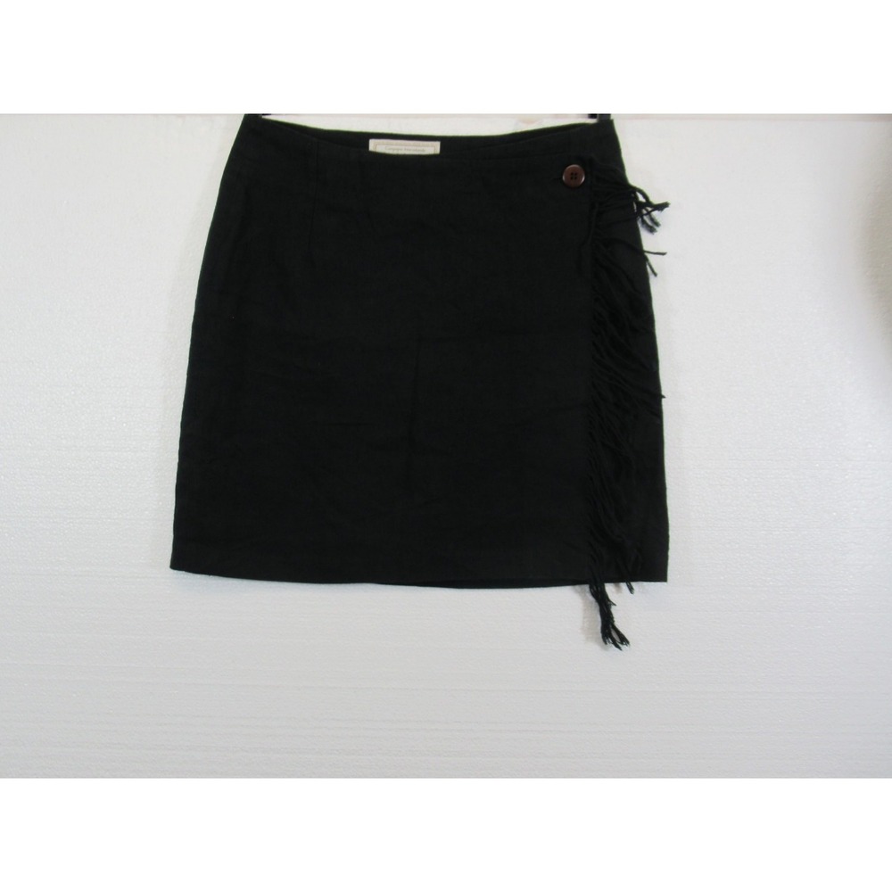 Vintage 90s Compagnie Internationale Express Mini Wrap Skirt Women 7/8 Black